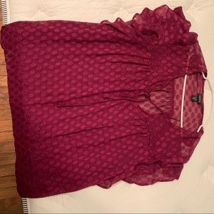 Torrid Red Ruffle Sleeve Top Size 3